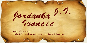 Jordanka Ivančić vizit kartica